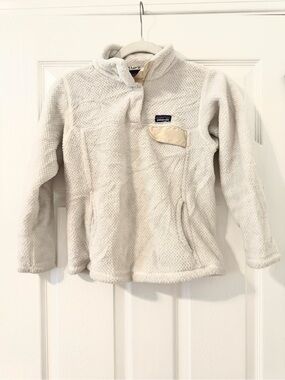Patagonia Kids Cream Fleece Snap-Neck Pullover